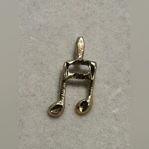 14k yellow gold music note charm